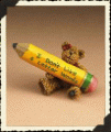 Boyds Bears Becca's 4 Letter Words Pencil Desk Sign Retired 4170