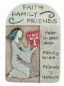 Faith, Family, Friends Art Stone Plaque