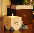Comfort Candle Hope, Faith, Love, Peace 3" Square Candle #05538 - NEW!