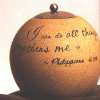 Comfort Candle Christ Strenghtens Me 5" Round Candle #05684