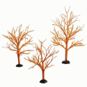 Department 56 Orange Bare Branch Trees Set of 3 4024047