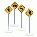 Department 56 Accessories Christmas Eve Caution Signs Set of 4 810821 - NEW!