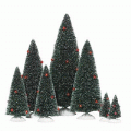 Department 56 Accessories Decorated Sisal Trees Set of 7 #53621