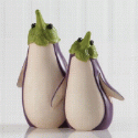 Home Grown Eggplant Penguins Figurine 4014404