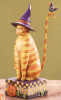 Jim Shore Cat With Witch Hat On Base Halloween Figurine "Kitty In A Witch Hat" 4006135