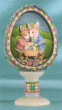 Jim Shore Bunnies In Egg Diorama And Stand Easter Figurine "Display Of Affection" 4007544