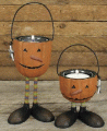 Williraye Halloween Figurines "Pumkin' Head" Tea Light Holders Set Of 2 WW6107