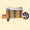Blue Posies Yankee Candle Ceramic Wheelbarrow Tea Light Holder